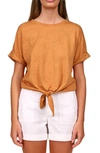 Sanctuary All Day Tie-hem Cuffed T-shirt In Lion