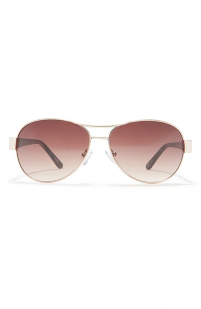 Oscar De La Renta 59mm Aviator Sunglasses In Shiny Gold