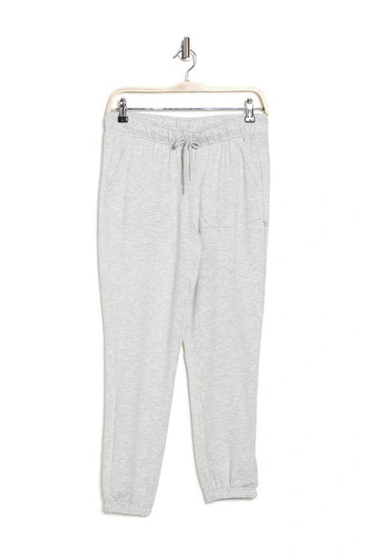 90 Degree By Reflex Terry Burshed Knit Joggers In Grey