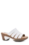 White Mountain Women's Valora Clog Slide Sandals Women's Shoes In White/ Woven