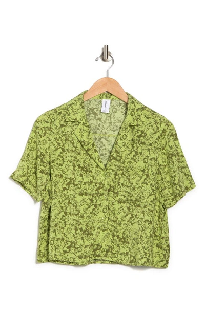 Abound Sustainable Camp Shirt In Green Daisies
