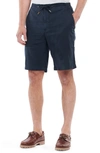 Barbour Cotton Linen Relaxed Shorts Navy In City Navy