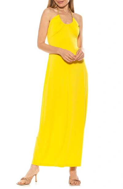 Alexia Admor Selena Scoop Neck Maxi Dress In Yellow