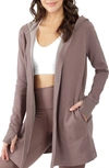 90 Degree By Reflex Heavy Fleece Open Front Cardigan In Iron