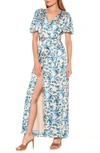 Alexia Admor Mikayla Wrap Maxi Dress In Blue Floral