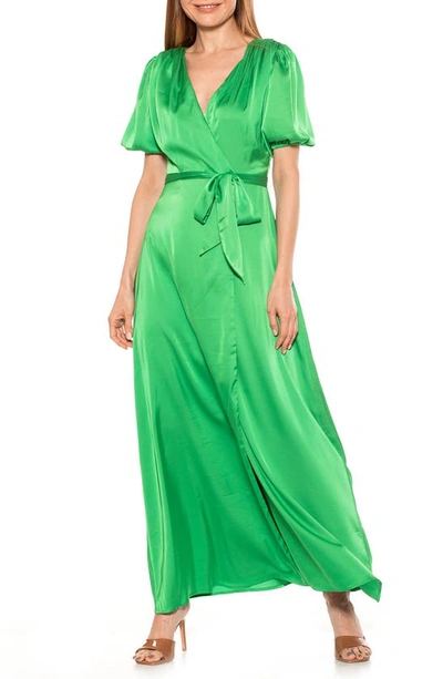 Alexia Admor Mikayla Wrap Maxi Dress In Green