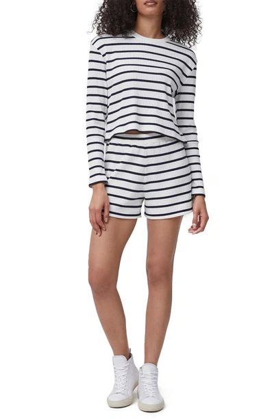 French Connection Tommy Rib Stripe Shorts In Summer White Utility