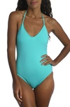 La Blanca Halter One-piece Swimsuit In Aquamarine