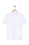 Calvin Klein Short Sleeve Logo Slub Polo Shirt In Brilliant White