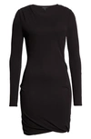 Rag & Bone Poppy Draped Mini Dress In Black
