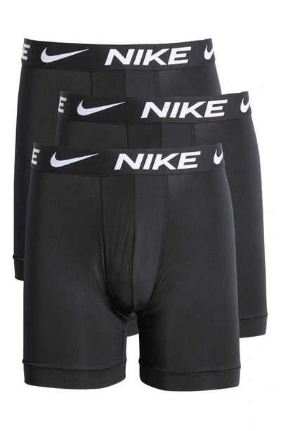 Nike 3-pack Long Boxer Briefs In Black/black/black