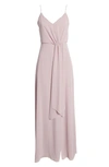 Wayf The Everly Drape Front Gown In Powder Mauve