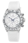 Porsamo Bleu Alexis Chronograph Sport White Silicone Watch, 37mm In Silver/ White