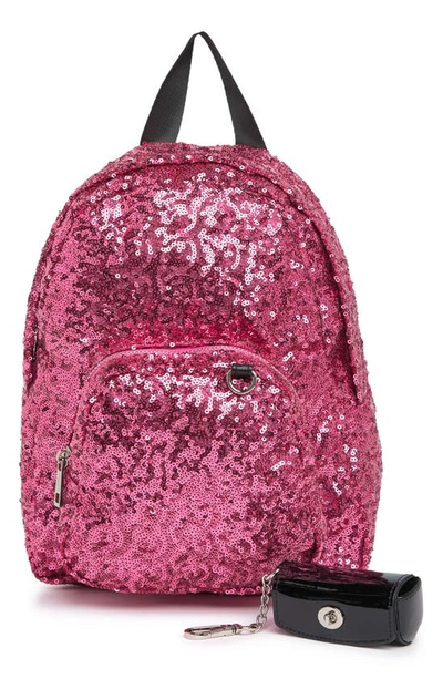 Madden Girl Sequin Zip Backpack In Pink
