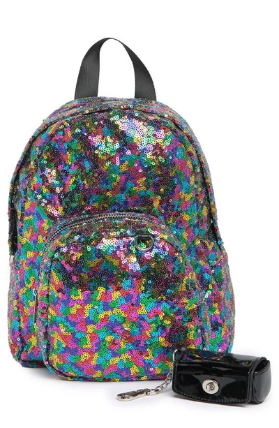 Madden Girl Sequin Zip Backpack In Rainbow