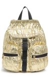 Madden Girl Ruched Nylon Backpack In Gold
