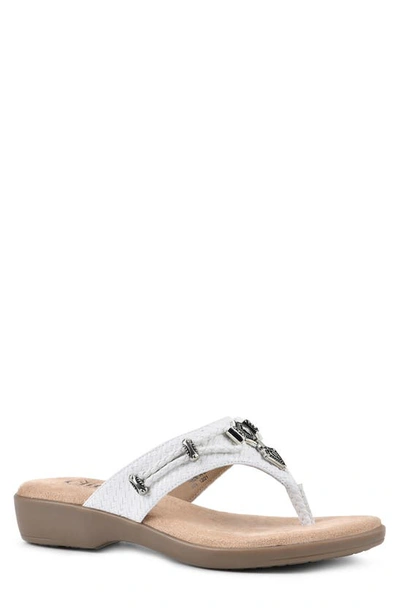 Cliffs By White Mountain Bailee Sandal In White Woven