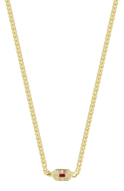 Sphera Milano 14k Gold Plated Sterling Silver & Cz Art Deco Station Necklace In Yellow Gold