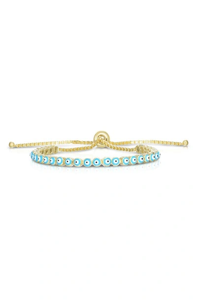 Sphera Milano 14k Yellow Gold Plated Sterling Silver Evil Eye Bracelet