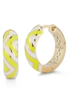 Sphera Milano Yellow Chevron 14k Yellow Gold Vermeil Hoop Earrings