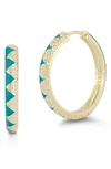 Sphera Milano 14k Gold Vermeil Enamel & Cz Hoop Earrings In Yellow Gold