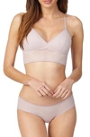 Dkny Modern Lace Longline Bralette In Mauve Pink