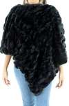 La Fiorentina Faux Fur Poncho In Black