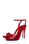 Christian Louboutin Loubi Queen 120 Metallic Patent-leather Sandals In Red