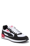 Puma Graviton Running Shoe In White/ Black/ High Risk Red