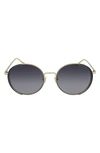 Gucci 56mm Round Sunglasses In Gold Gold Multicolor