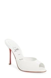 Christian Louboutin Me Dolly Patent Red Sole Sandals In Bianco
