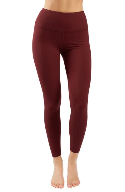 90 Degree By Reflex Luxe Fleece Lined High Waist Leggings In Ancho Chile