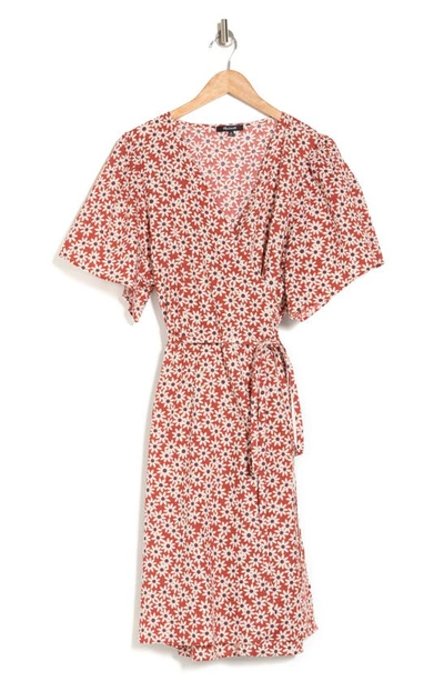 madewell short sleeve wrap dress Striped Cap-Sleeve Wrap Dress