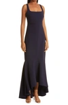 LIKELY BARNES CROSS BACK HIGH-LOW GOWN