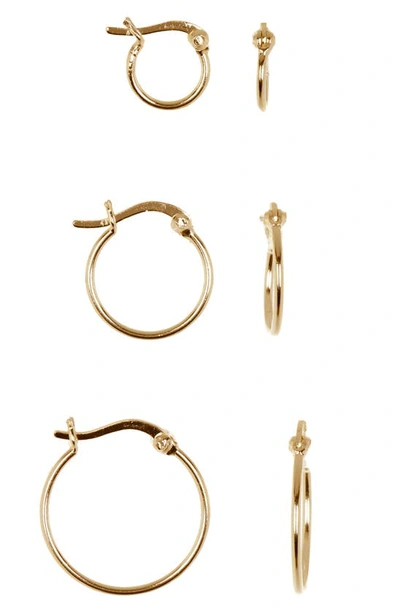 Argento Vivo Trio Hoop Set In Gold