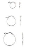 Argento Vivo Trio Hoop Set In Silver