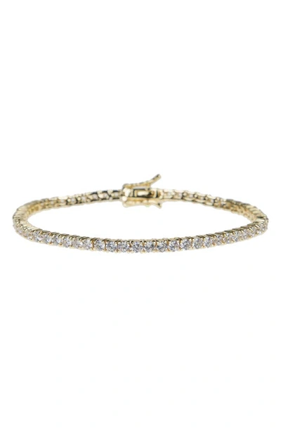 Cz By Kenneth Jay Lane Cz Tennis Bracelet In Clear/gold