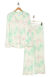 Nordstrom Rack Tranquility Long Sleeve Shirt & Pants 2-piece Pajama Set In Green Apple Botanic Heaven