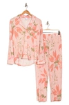Nordstrom Rack Tranquility Long Sleeve Shirt & Pants 2-piece Pajama Set In Pink Smoke Paradise Blooms