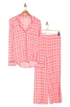 Nordstrom Rack Tranquility Long Sleeve Shirt & Pants 2-piece Pajama Set In Pink Flamingo Heart Foulard