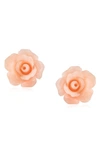 Bling Jewelry 3d Rose Stud Earrings In Pink