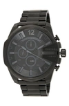 Diesel Mega Chief Black Stainless Steel Chronograph Watch, 51mm