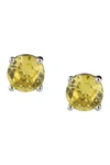 Cz By Kenneth Jay Lane Round Cz Stud Earrings In Yellow/silver