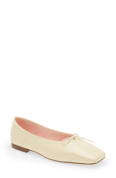 Mansur Gavriel Square Toe Ballerina Flat In Crema