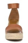 Franco Sarto Clemens Espadrille Wedge Sandal In Cognac Leather