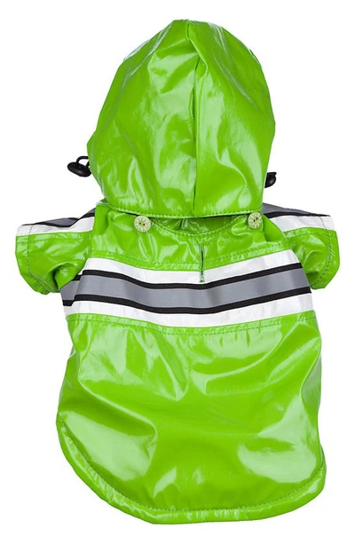 Petkit Pet Life® Reflecta-glow Adjustable And Reflective Dog Raincoat In Green