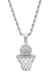 HMY JEWELRY 18K GOLD PLATED STAINLESS STEEL BASKETBALL PENDANT NECKLACE