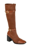 Journee Collection Womens Gaibree Stacked Heel Knee High Boots In Brown