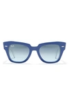 Ray Ban State Street 49mm Gradient Square Sunglasses In Blue/ White / Gradient Grey