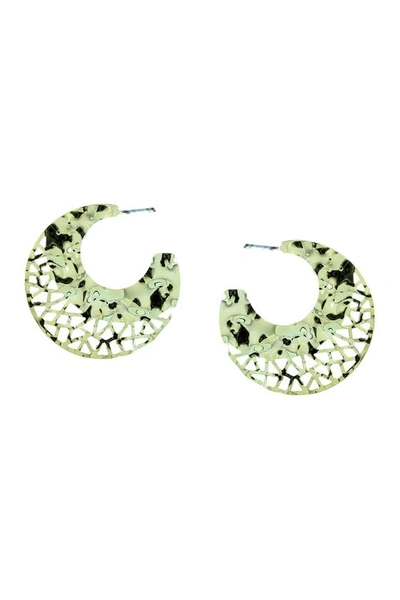 Olivia Welles Kailey Detail Cut 50mm C-hoop Earrings In Gold